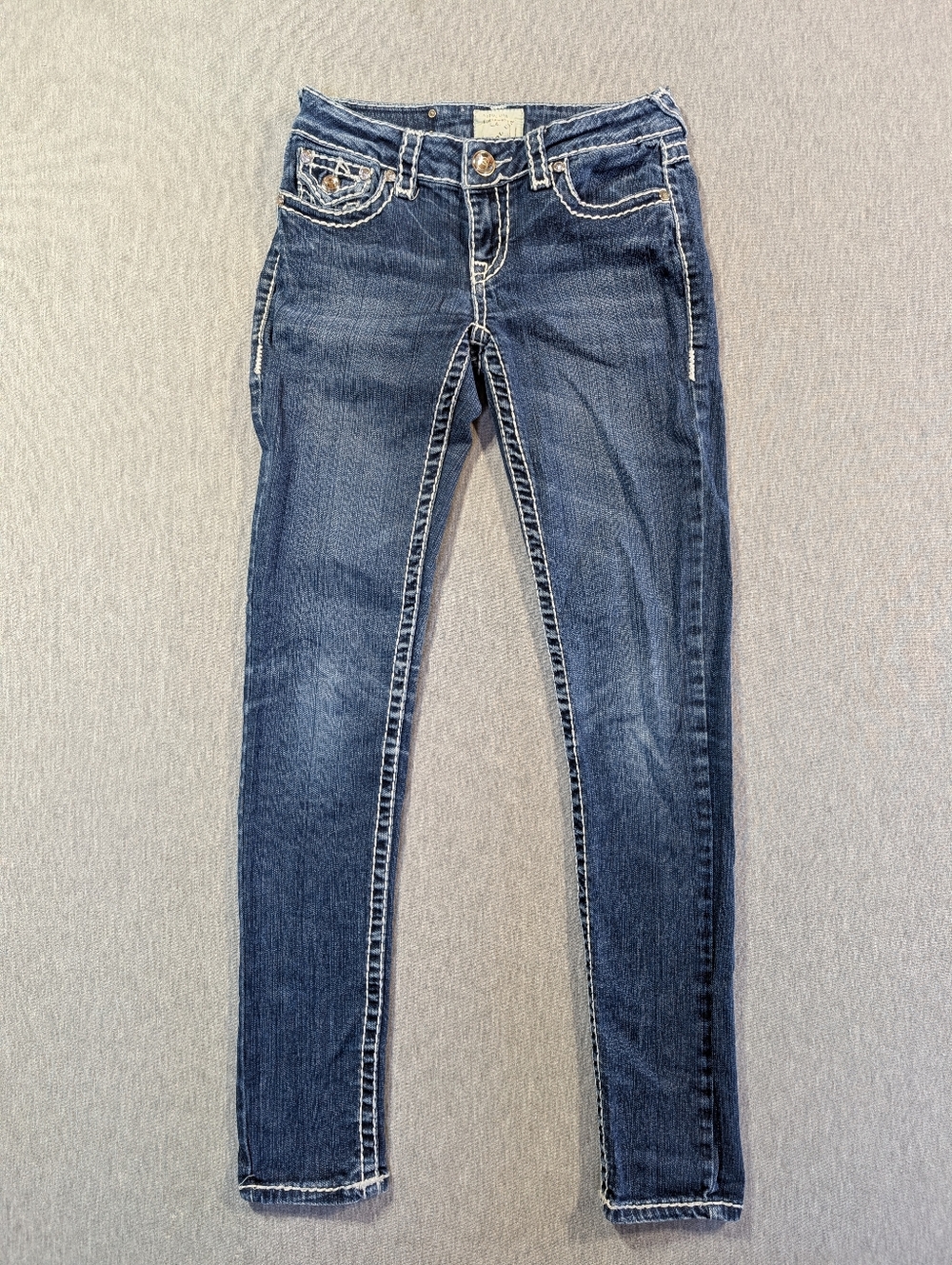 LA Idol USA Denim Jeans Women's 3-28 X 31.5 Heavy Stitching Embroidery Embellish